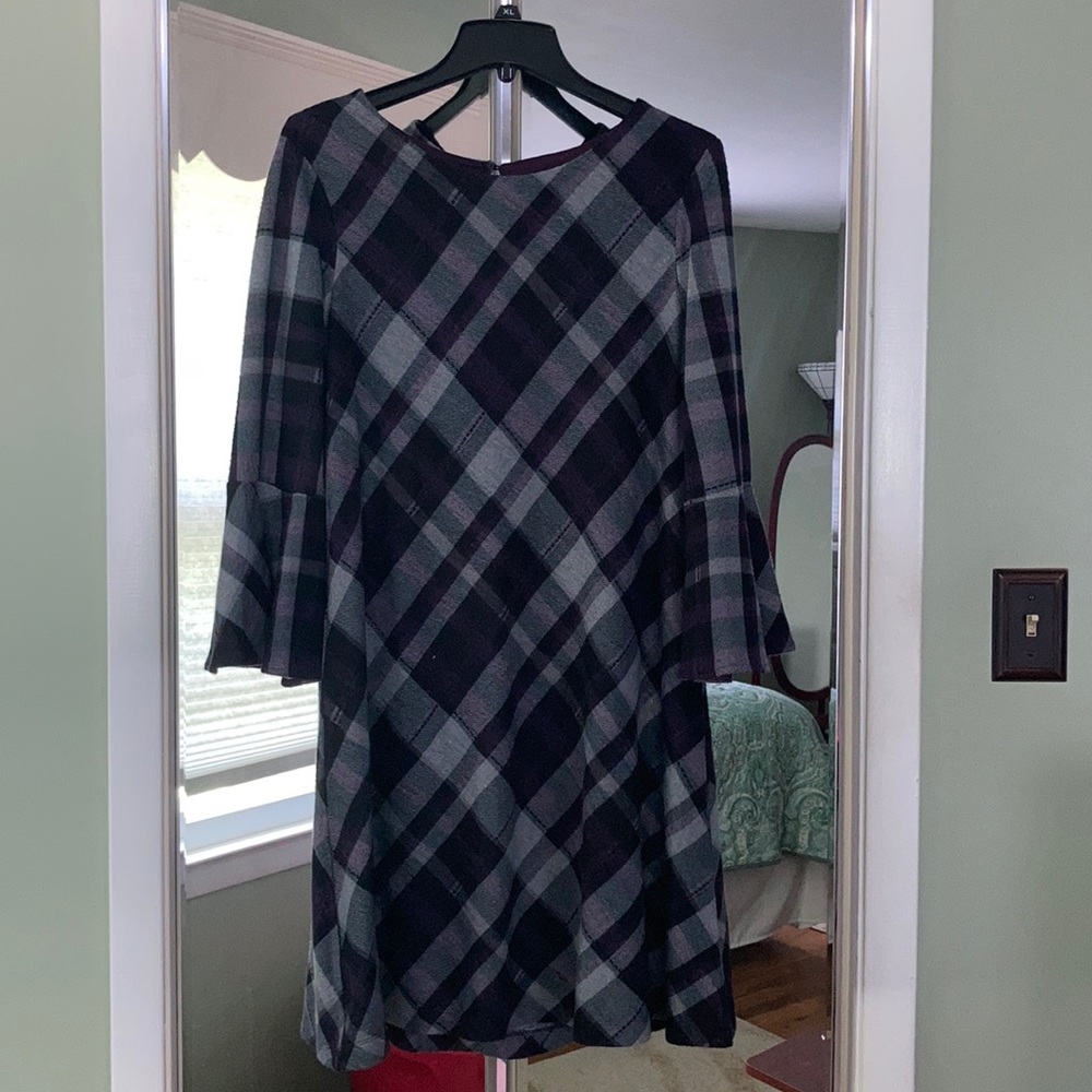 pattern long sleeve dress